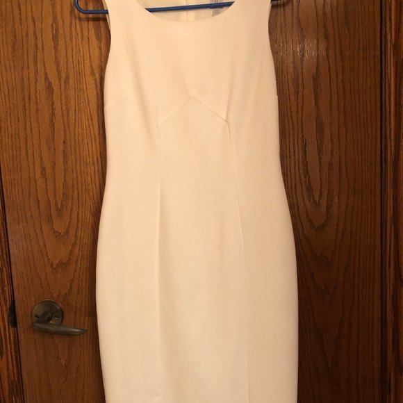 Tristan white dress, midi, Lined Fabric - Picture 5 of 6